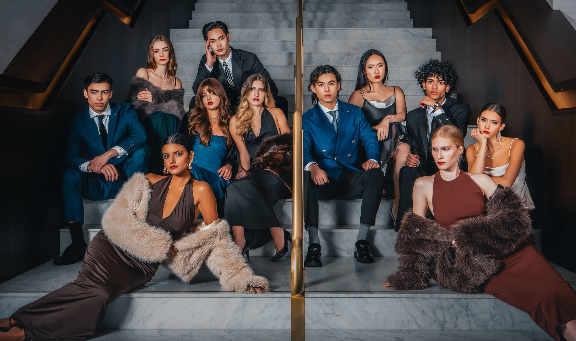 Editorial model portrait inside Arras Vancouver event venue