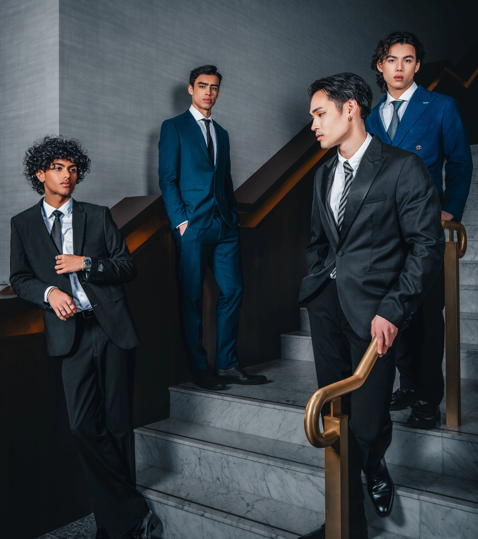 Male model group portrait for Night in Arras Vancouver