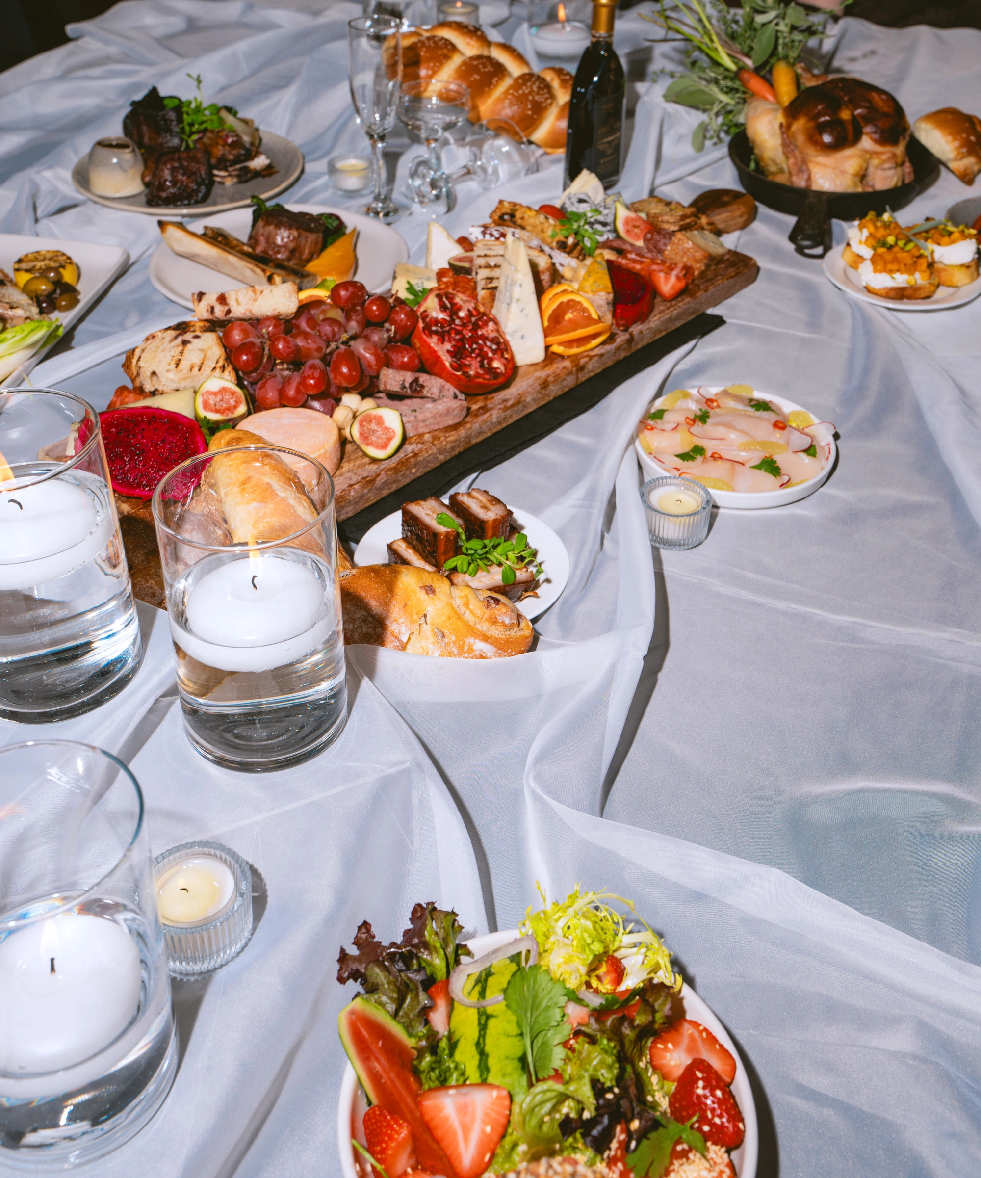 Editorial drinks setup and table styling at Arras Vancouver