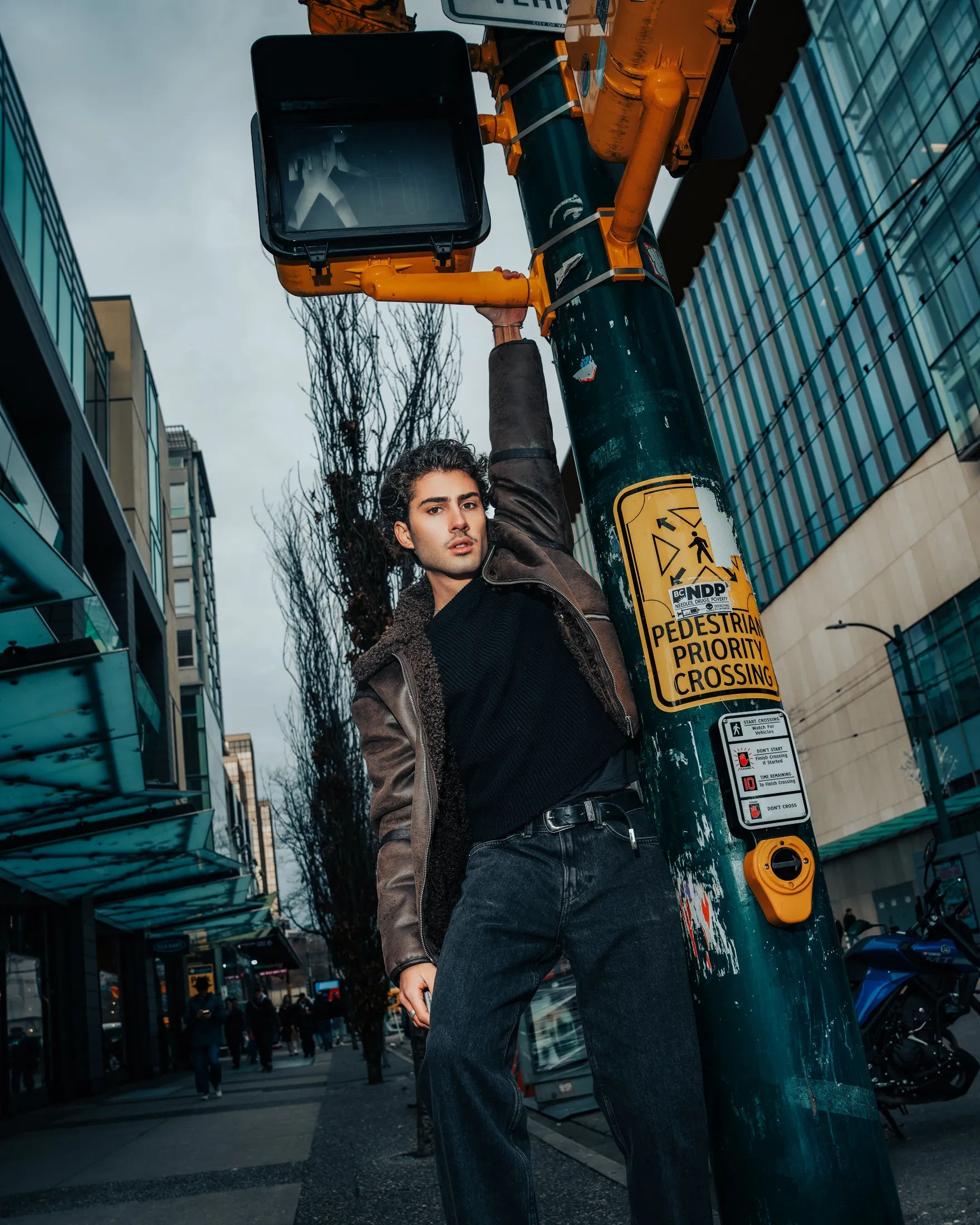 Downtown Vancouver fashion portrait of Mario