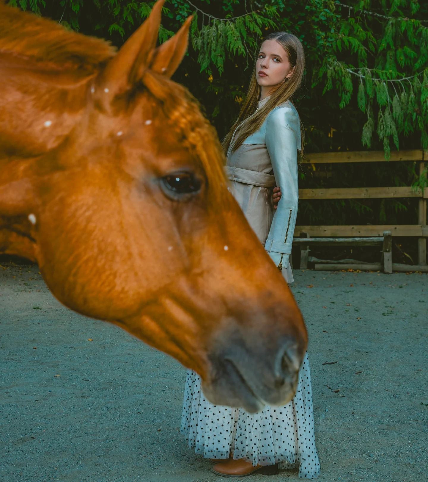 Closing portrait of Elizabeth with horse from the Victoria Island editorial