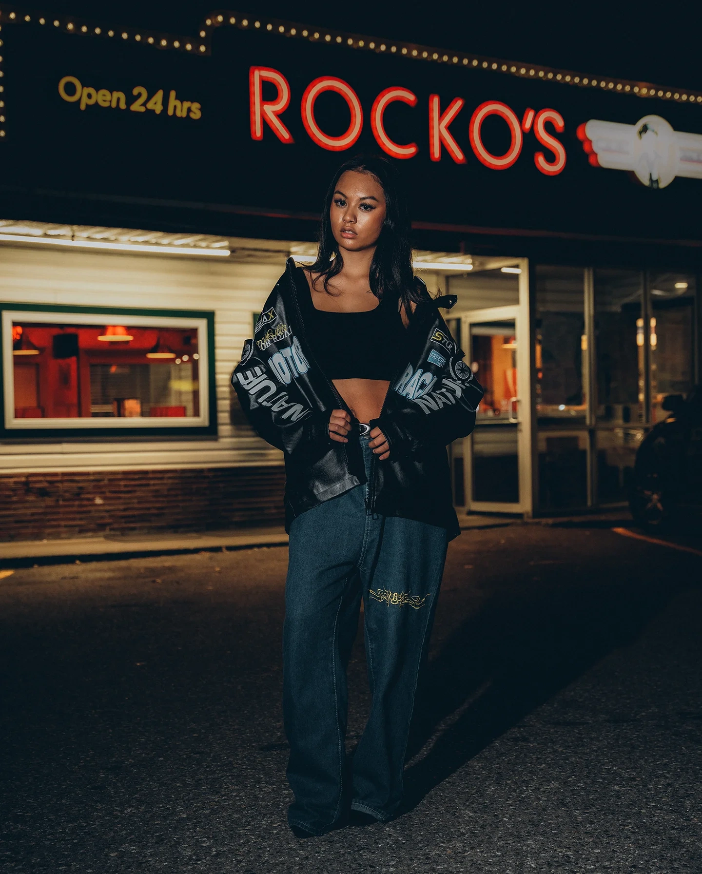 Closing portrait from the Rachelle retro diner editorial series