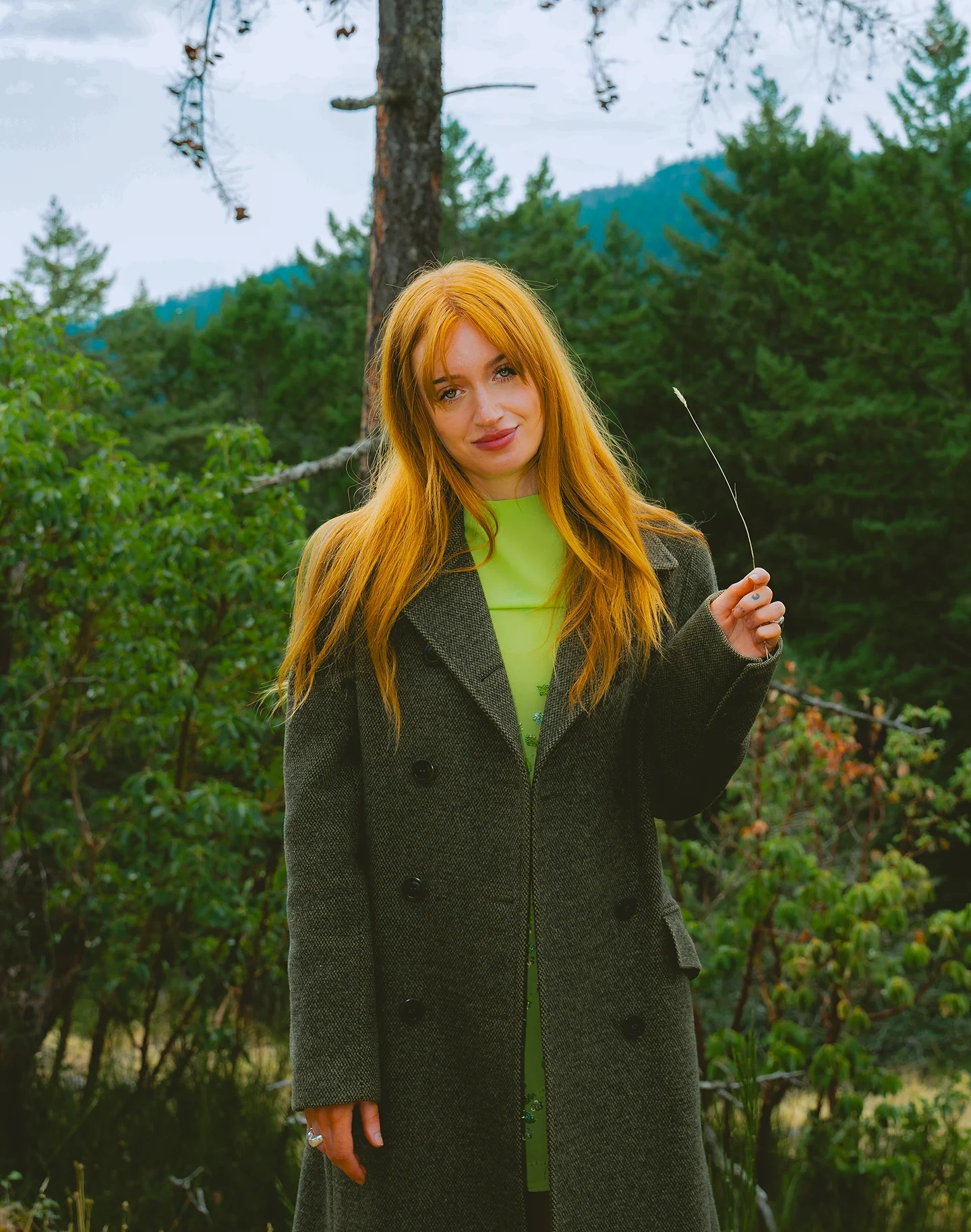 Outdoor portrait of March in a grassy field on Vancouver Island