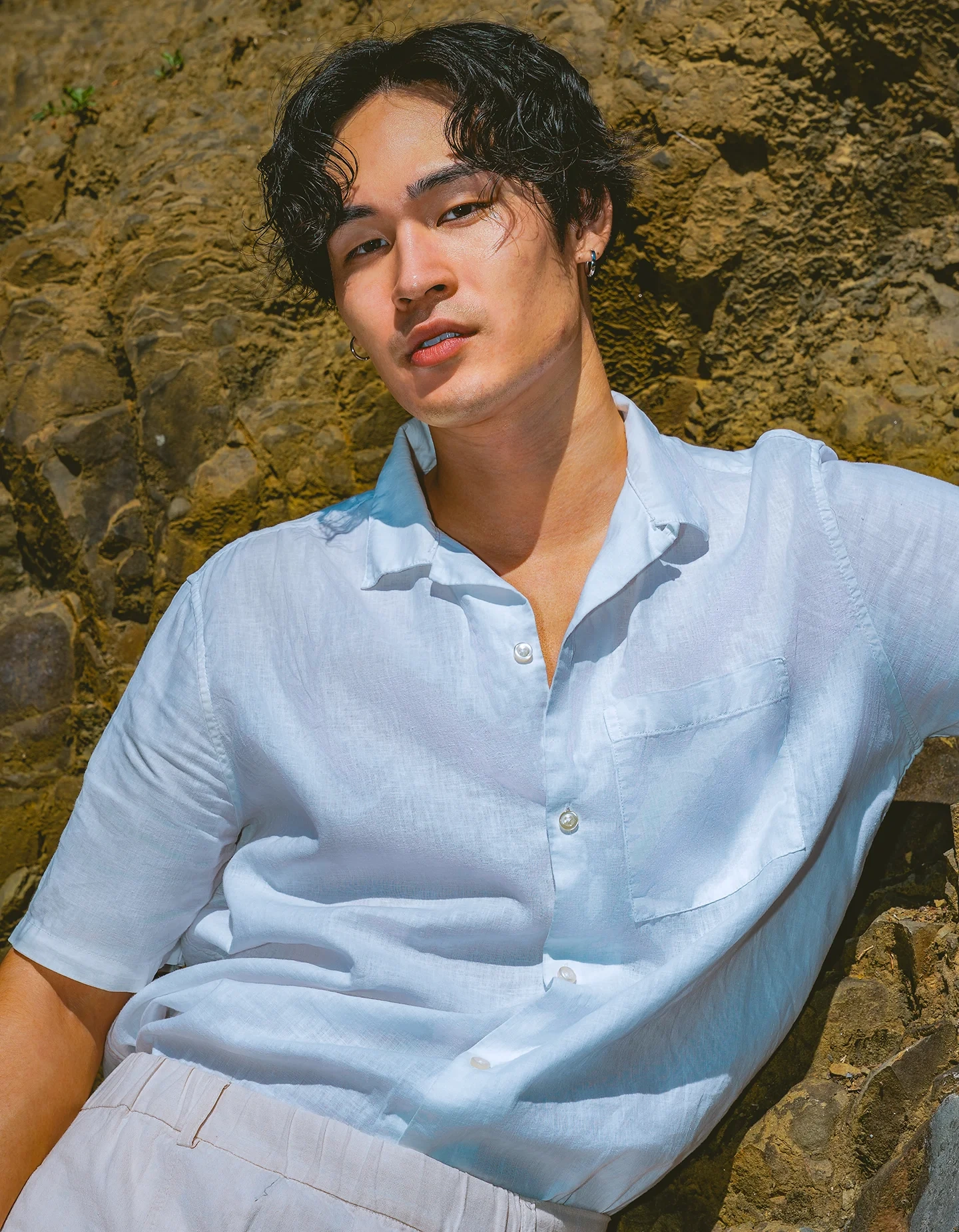 Outdoor portrait of Koki with sunny weather and natural tones